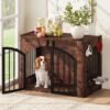 FATORRI 31.5'' Wood Dog Crate Furniture for Small/Medium Dogs, Rustic Brown