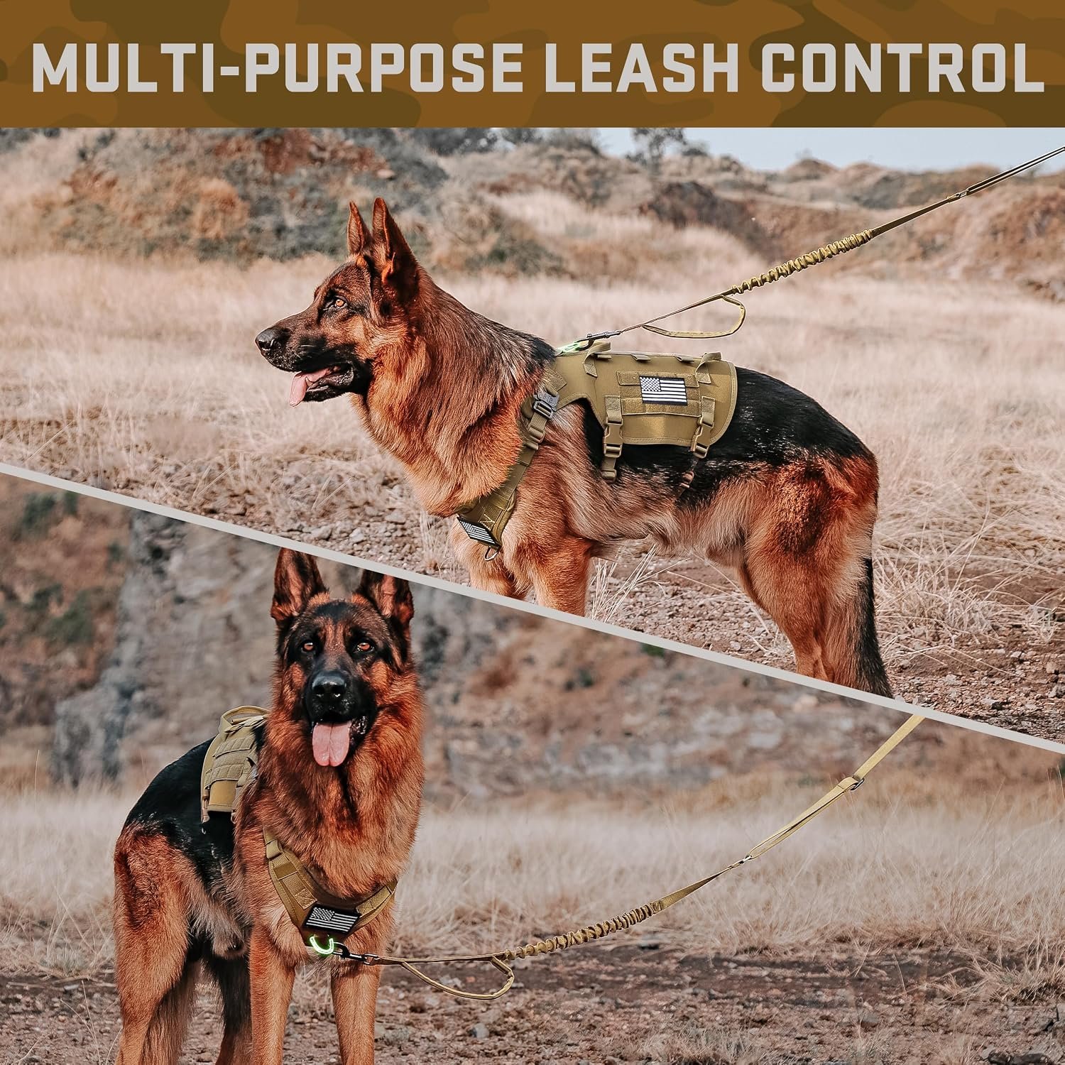 Forestpaw Tactical Dog Harness for Large Dogs,Military,L,Coyote Brown - Image 7