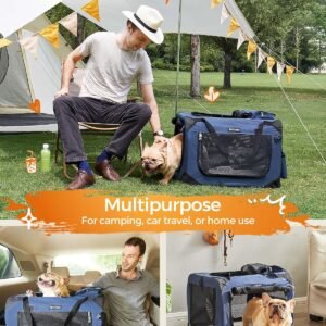 Alternative view of Feandrea Collapsible Soft Dog Crate, Portable Travel Carrier, 24 Inches