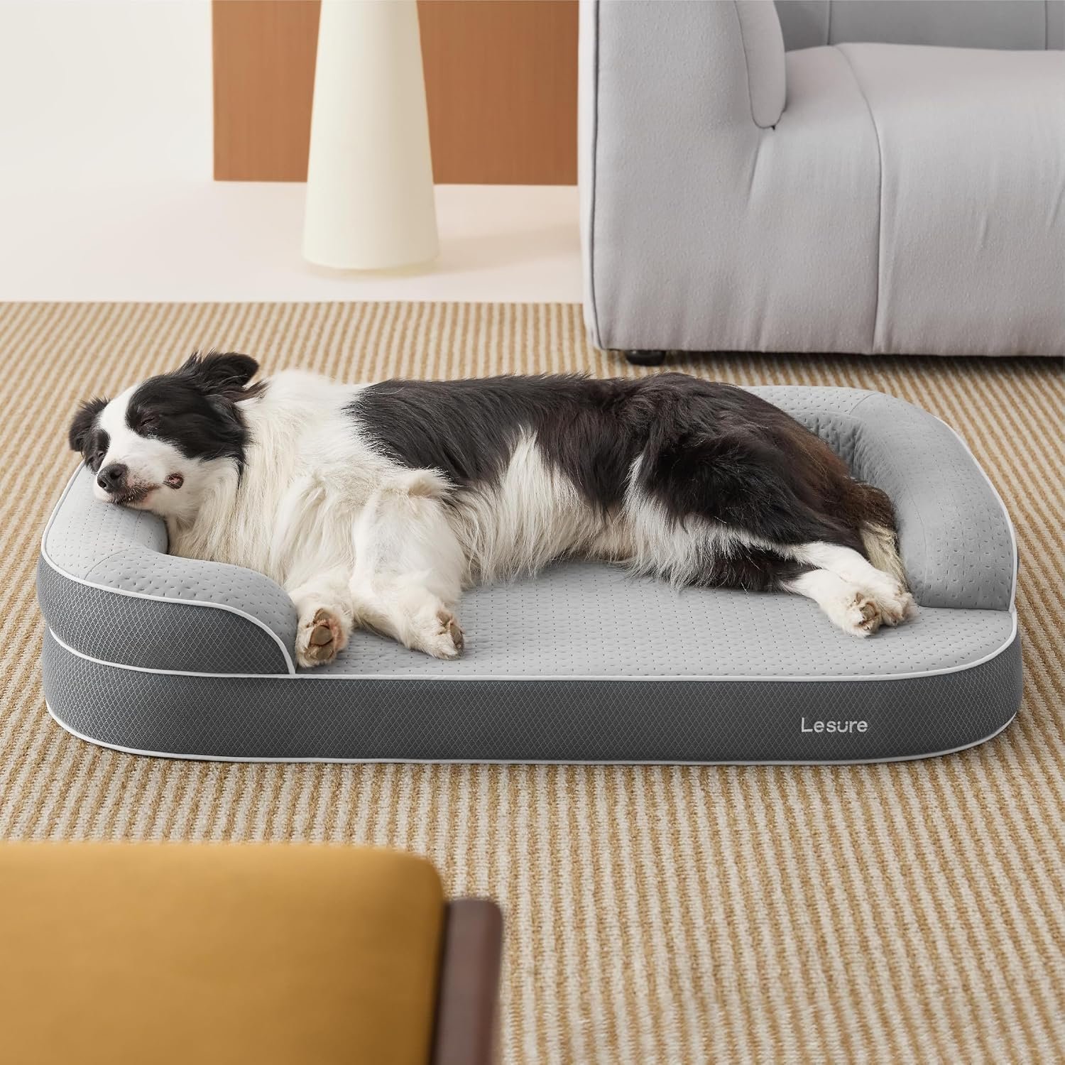 Lesure RealOrtho™ XL 3-Layer Orthopedic Dog Beds Large Sized Dog,42" Grey - Image 10