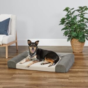 Alternative view of MidWest Homes for Pets Signature QuietTime® Memory Foam Dog Bed Sofa, Ideal for Large Dog Breeds, Gray, Bed Measures 43.55 x 27.76 x 5.44