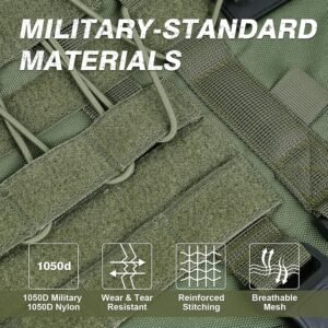 Alternative view of No Pull Tactical Dog Harness Medium Sized Dog, Service Dog Vest, M,Green