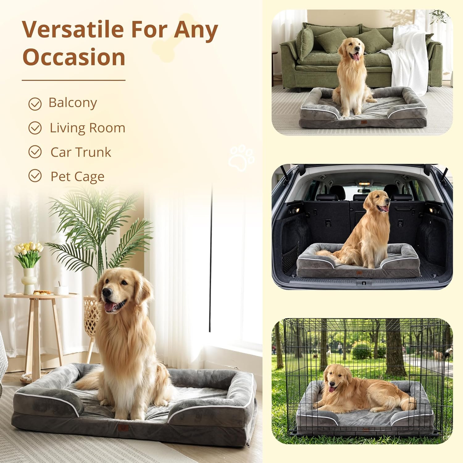 EGOHOME Orthopedic Large Dog Bed, Waterproof Washable L Pet Bed 41" - Image 9