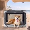 Lesure Portable Collapsible Dog Crate for Medium Dogs, 30in Charcoal Grey