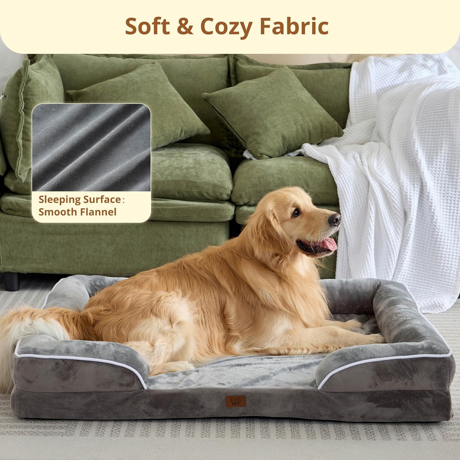 EGOHOME Orthopedic Large Dog Bed, Waterproof Washable L Pet Bed 41" - Image 5
